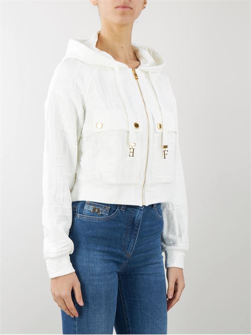 Jacquard cotton sweatshirt with hood and zip Elisabetta Franchi ELISABETTA FRANCHI |  | MD00541E2360